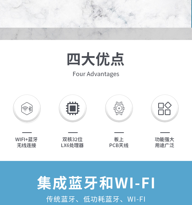 樂鑫信息科技官網(wǎng)ESP32-WROOM-32E-N16 2.4GHz Wi-Fi+藍牙?+低功耗藍牙模組自組網(wǎng)wifi mesh模塊
